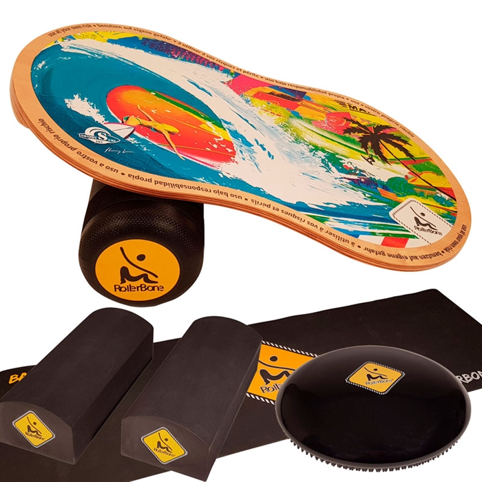 ROLLERBONE SHABBY PRO BALANCE BOARD SÆT (BLOK + TÆPPE + SOFTPAD)